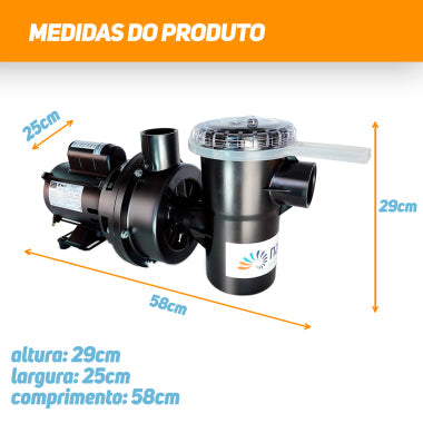 KIT FILTRO F 450 MOTOBOMBA NBFC-2 1/2CV NAUTILUS COM AREIA