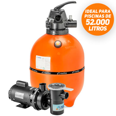 KIT FILTRO F 450 MOTOBOMBA NBFC-2 1/2CV NAUTILUS COM AREIA