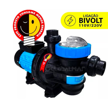 Kit Filtro e Bomba Motor 1/2cv Piscinas Até 50m³ Sodramar